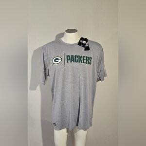 NWT NFL Team Apparel New Era Green Bay Packers Tee Men's Size XL Gray